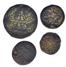 MÉXICO.4 monedas de Morelos: 2 reales (3), 1881 y 1813 (2) y 8 reales (1), 1813. MBC.