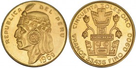 PERÚ. 50 soles de oro. 1969. KM-219. SC.