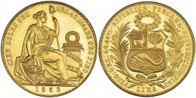 PERÚ. 100 soles de oro. 1952. KM-231. SC. Rara.