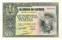 500 pesetas. 10-1940. Sin serie. ED.D45. EBC.