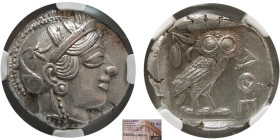 ATTICA, Athens. Ca. 440-404 BC. AR Tetradrachm. NGC-Choice AU.