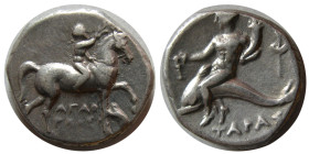 CALABRIA. Tarentum. Nomos. Circa 272-240 BC. AR Nomos.