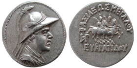 KINGS of BAKTRIA. Eukratides I. ca. 171-145 BC. AR drachm.