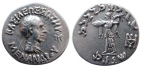 KINGS of BAKTRIA. Menander I Soter, 155-130 BC. AR drachm.