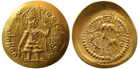 INDIA, Kushan KINGS, Vasudeva II. 290-310 AD. Gold dinar.