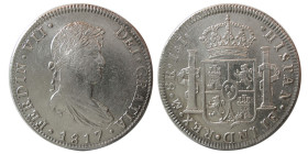 SPANISH COLONIAL, Mexico. Ferdinand VII. 1817 I.J. AR 8 Reales.