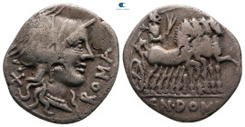 Cn. Domitius Ahenobarbus 128 BC. Rome. Denarius AR
