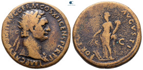 Domitian as Caesar AD 69-81. Rome. Dupondius Æ