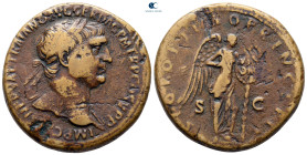Trajan AD 98-117. Rome. Sestertius Æ
