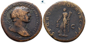 Trajan AD 98-117. Rome. Sestertius Æ