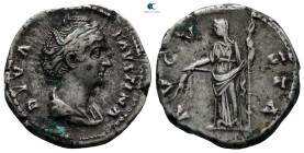 Diva Faustina I AD 140-141. Rome. Denarius AR