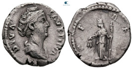 Diva Faustina I AD 140-141. Rome. Denarius AR