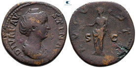 Diva Faustina I after AD 140-141. Rome. Sestertius Æ