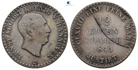 Germany. Hannover.  AD 1843. Ernst August. 12 Einen Thaler