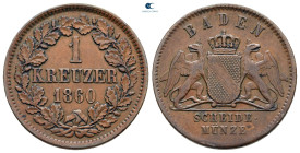Germany. Baden.  AD 1860. 1 Kreuzer