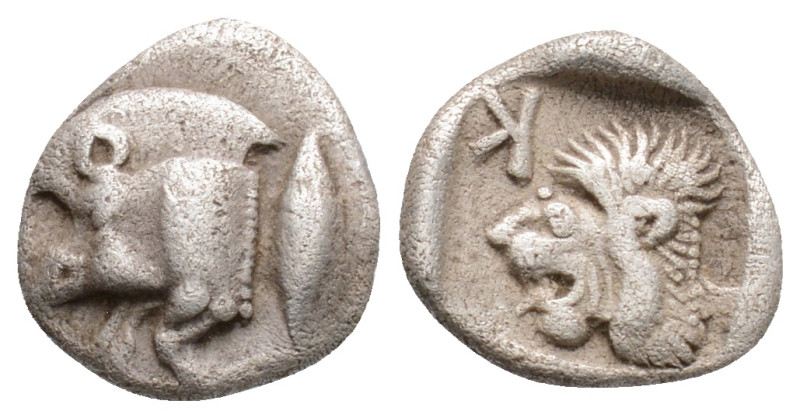 Greek MYSIA, Kyzikos (Circa 450-400 BC) AR Obol, 0.7 gr. 10.1 mm.