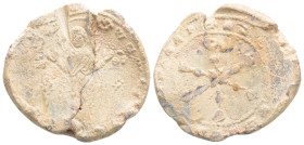 Byzantine Lead Seal ( 11-12 th centuries) 6 gr.23.9 mm.