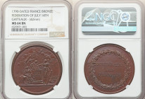 French Revolution."Federation of July 14th" bronze Medal 1790-Dated MS64 Brown NGC, 42mm. By Nicolas Marie Gatteaux. An interesting commemorative full...