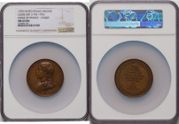 Louis XVII bronze "Kings of France" Medal 1795-Dated MS65 Brown NGC, 52mm. By Caque. LOUIS XVII ROI DE FRANCE ET DE NAVARRE his youthful head left / G...