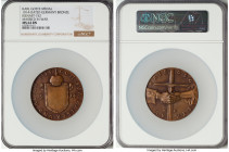 Wilhelm II bronze "Married in War" Medal 1914-Dated MS64 Brown NGC, Kienast-152. 58mm. By Karl Goetz. KAISER VND REICH MIT GOTT FVER, Spiked helmet ov...