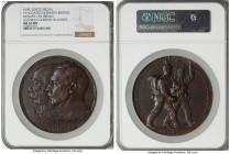 Wilhelm II bronze "Austrian German Alliance" Medal 1914-Dated MS63 Brown NGC, Kienast-135. 85mm. By Karl Goetz. Jugated busts, three lines of text in ...