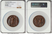 Wilhelm II bronze "Bavarian King's Guard" Medal 1918-Dated MS62 Brown NGC, Kienast-266. 60mm. By Karl Goetz. VERLASSEN-8 · NOV · 1918, Couple walking ...