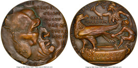 Weimar Republic bronze "Upper Silesia Plebiscite" Medal 1921-Dated MS62 Brown NGC, Kienast-284. 60mm. By Karl Goetz. Map of Upper Silesia transposed o...