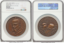 Wilhelm II bronze "Prince Leopold of Bavaria - 75th Birthday" Medal 1921-Dated MS62 Brown NGC, Kienast-281. 78mm. 155.9gm. By Karl Goetz. GENERALFELDM...