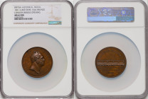 William IV bronze "Opening of London Bridge" Medal 1831 MS62 Brown NGC, BHM-1544, Eimer-1245. 51mm. By B. Wyon. WILLIAM THE FOURTH, Bust (left) / LOND...
