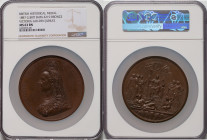 Victoria bronze "Golden Jubilee" Medal 1887 MS63 Brown NGC, BHM-3219, Eimer-1733a. 77mm. By J.E. Boehm and F. Leighton. VICTORIA REGINA ET IMPERATRIX,...