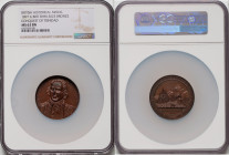 Victoria bronze "Conquest of Trinidad Centenary" Medal 1897 MS63 Brown NGC, BHM-3623. 47mm. SIR RALPH ABERCROMBY, Uniformed bust (3/4 left) / TO COMME...
