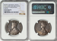George V silver "Coronation" Medal 1911 AU55 Matte NGC, BHM-4022, Eimer-1922b. 30mm. By B. Mackennal. GEORGE V CROWNED JUNE 22 1911, Bust left crowned...