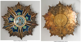 "Order of the Quetzal" Breast Star ND (Instituted 1936) XF, 87mm. 101.8gm. GUATEMALA · AL MERITO ·, Ten-pointed flowering cross supporting a five-poin...