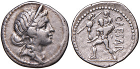 Cesare (morto nel 44 a.C.) Denario (zecca africana, 47-46 a.C.) Testa di Venere a d. - R/ Enea con Anchise sulle spalle - B. 10; Cr. 458/1 AG (g 3,81)...