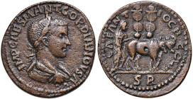 Gordiano III (238-244) AE (Antiochia - Pisidia) - AE - Busto laureato a d. - R/ L’imperatore arante a d. - S.Cop. 63 AE (g 26,51) Mancanza di metallo ...