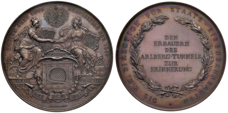 AUSTRIA Francesco Giuseppe (1848-1916) Medaglia 1883 Completamento lavori galler...
