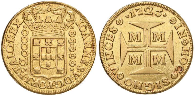 BRASILE Joao V (1706-1750) 20.000 Reis 1725 Mina Gerais - KM 117; Fr. 33 AU (g 5...
