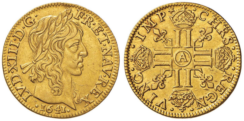 FRANCIA Luigi XIII (1610-1643) Luigi d’oro 1641 A à la meche lonque - Gad. 58 AU...