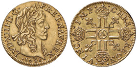 FRANCIA Luigi XIII (1610-1643) Luigi d’oro 1641 - Gad. 58 AU (g 6,74) Colpetti al bordo, graffi nel campo del R/
SPL