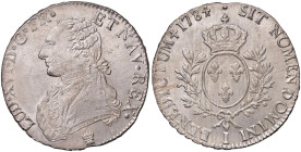 FRANCIA Luigi XVI (1774-1792) Ecu 1784 I - Gad. 356 AG (g 29,29) Minimi graffietti di conio al R/ ma di conservazione eccezionale
FDC