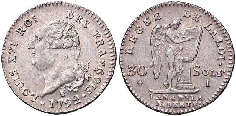 FRANCIA Luigi XVI (1774-1792) 30 Sols 1792 an 4 I - Gad. 39 AG (g 10,08)
qSPL/S...