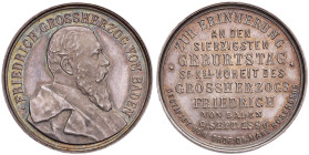 GERMANIA Baden - Federico I (1852-1907) Medaglia 1896 - AG (g 11,83 - Ø 28 mm) Colpetto al bordo
FDC