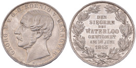 GERMANIA Hannover - Giorgio V (1851-1866) Tallero 1865 Battaglia di Waterloo - KM 241 AG (g 18,51) Minimi colpetti al bordo
FDC