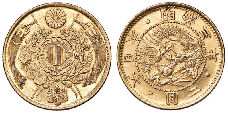 GIAPPONE Meiji (1867-1912) 2 Yen 3 (1870) - KM Y10 AU (g 3,35)
SPL+/qFDC