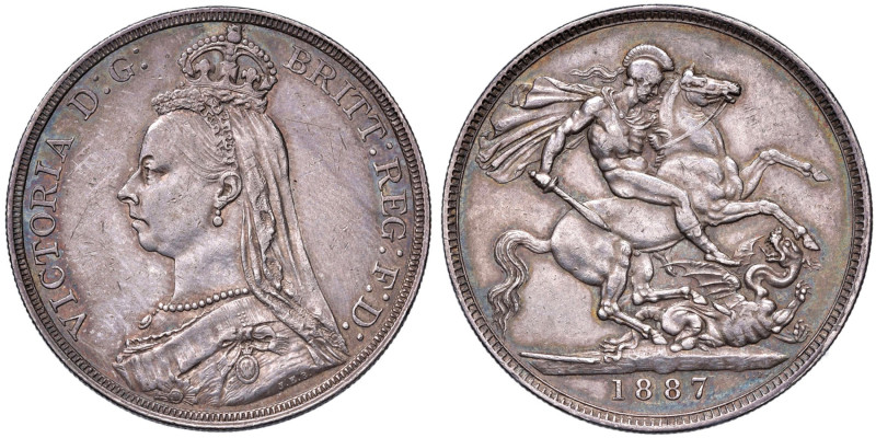 INGHILTERRA Vittoria (1837-1901) Corona 1887 - KM 765 AG (g 28,37) Minimi graffi...