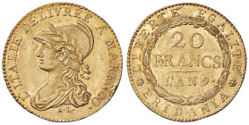 ITALIA TORINO Repubblica Subalpina (1800-1802) 20 Franchi A’. 9 - Gig. 1a AU R Esemplare di gran lunga superiore alla media e perciò molto ricercato
...