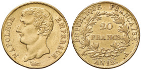 FRANCIA Napoleone (1804-1815) 20 Franchi AN 12 - KM 661 AU (g 6,39) Segnetti al D/
BB+