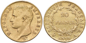 FRANCIA Napoleone (1804-1815) 20 Franchi AN 13 A - KM 663 AU (g 6,38)
qBB
