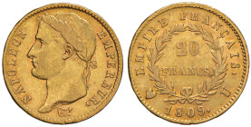 ITALIA IMPERO FRANCESE Napoleone (1804-1814) Torino - 20 Franchi 1809 - Gig. 14 AU (g 6,43) RRR
qBB
