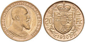 LIECHTENSTEIN Francis I (1929-1938) 20 Franchi 1930 - KM Y12 AU (g 6,43)
FDC